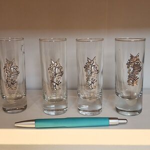 Set Of 4 Bell Pewter Shot Glass